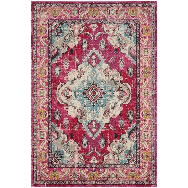 Safavieh Monaco Medium Rectangle Area Rug PInk & Multi - 5 ft. - 1 in. x 7 ft. - 7 in. MNC243D-5 - main